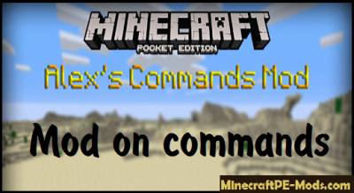 Alex's Commands Mod For Minecraft PE 1.2.6.60, 1.2.6, 1.2.5