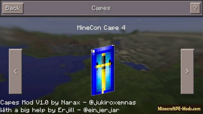Capes Addon For Minecraft PE 1.8.0.10, 1.7.0.13, 1.6.1