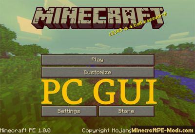 PC GUI Texture Pack For Minecraft PE 1.2.0, 1.1.5, 1.1.4, 1.1.0