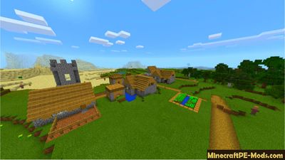 Survival Village at Spawn Minecraft PE Seed