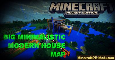 Big Minimalistic Modern House Minecraft PE Map
