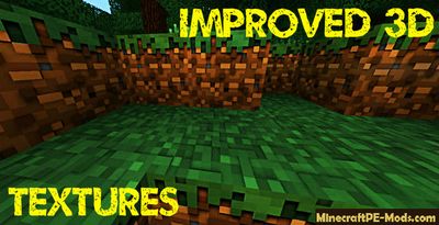 Improved 3D MCPE Texture Pack 1.2.0, 1.1.5, 1.1.4, 1.1.0