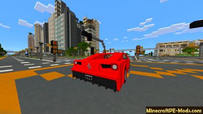 Superfast Supercar Minecraft PE Mod 1.2.0, 1.1.5, 1.1.4, 1.1.0