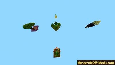 5 flying Islands Minecraft PE Map