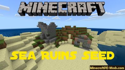 Sea Ruins on the Island Minecraft PE Seed
