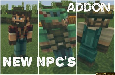 New Npc's Job Trade Minecraft PE Addon iOS/Android