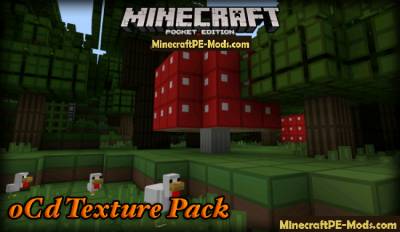 oCd Texture Pack for MCPE 1.2.9, 1.2.8, 1.2.7, 1.1.0