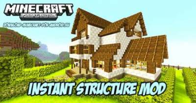 Instant Structure Mod For Minecraft PE 1.4.2, 1.2.13, 1.2.11, 1.2.10
