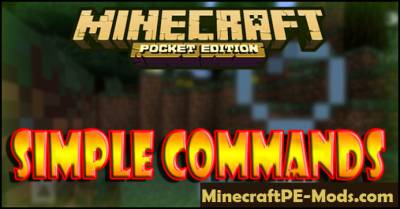 Simple Commands Mod For Minecraft PE 1.4.2, 1.2.16, 1.2.13