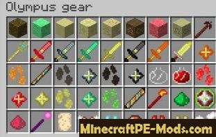 Olympus Gears Mod For Minecraft PE 1.2.0, 1.1.5, 1.1.4, 1.1.3