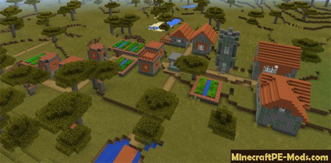 Zombie village in a Shroud Seed for Minecraft PE 1.11, 1 