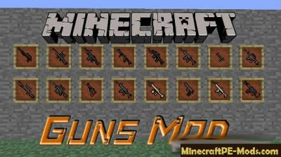Machine Guns Mod For Minecraft PE 1.2.0, 1.1.5, 1.1.4, 1.1.3