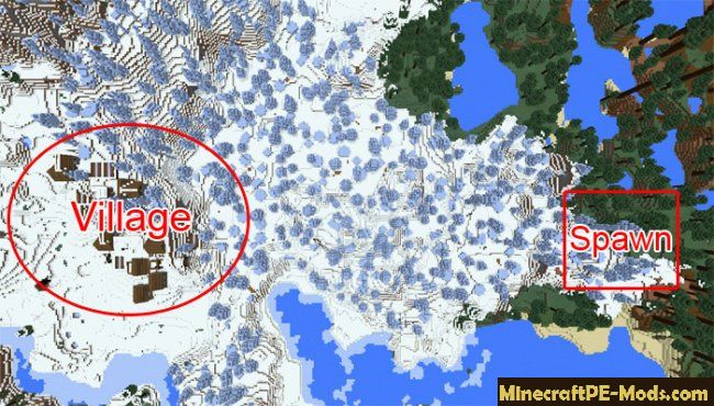 Village is in Middle of Ice Spikes Seed For Minecraft PE 1 
