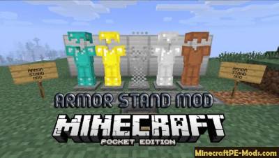 Armor Stand Mod For Minecraft PE 1.2.0, 1.1.5, 1.1.4, 1.1.3