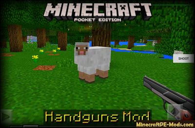 Handguns Minecraft PE Mod 1.2.0, 1.1.5, 1.1.4, 1.1.3, 1.0.0