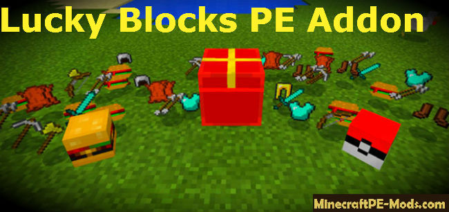 15 Lucky Blocks mod for Minecraft PE 1.19.50