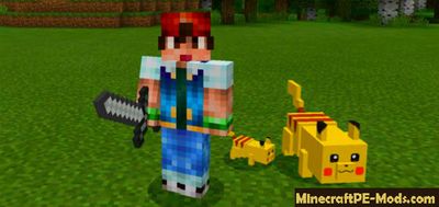 Pikachu With Powers Mod For MCPE 1.2.0, 1.1.5, 1.1.4, 1.1.0