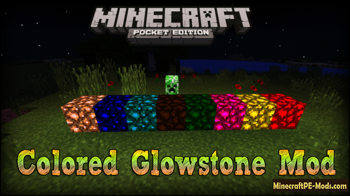 Colored Glowstone Mod For Minecraft PE 0.15.1, 0.15.0, 0.14.3 Download