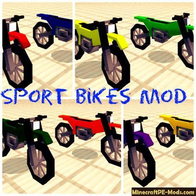 Sport Bikes Mod For Minecraft PE Bedrock 1.2.3, 1.2.2, 1.2.1, 1.2.0