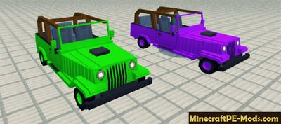 Offroad Jeep Mod For Minecraft PE 1.2.0, 1.1.5, 1.1.4, 1.1.0