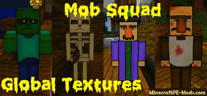 Mob Squad 128x Texture Global Resources Pack For MCPE 1.11 
