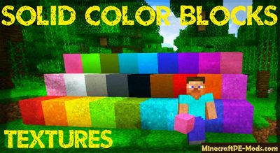 Solid Color Blocks Minecraft PE Texture Pack 1.2.0, 1.1.5, 1.1.4