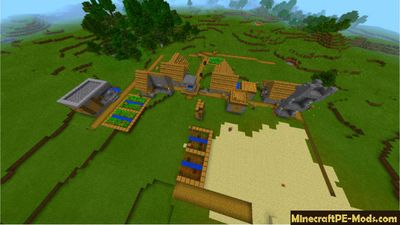 Survival Village at Spawn Minecraft PE Seed