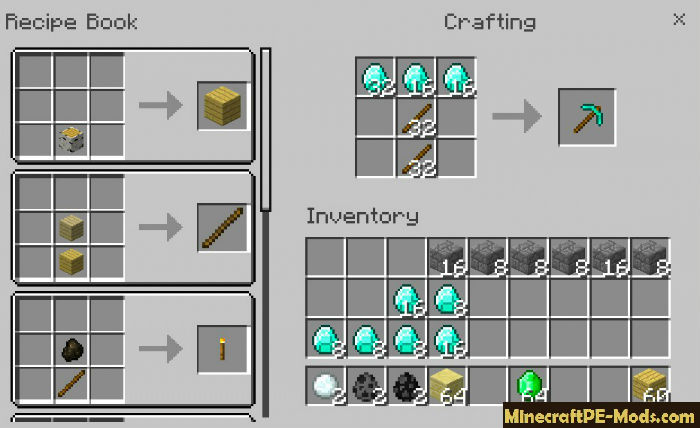 Recipe Book Pe Minecraft Pe Mod Ios Android 1 16 1 14 Download