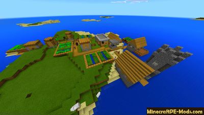 Tribal Village on Island Minecraft PE Seed
