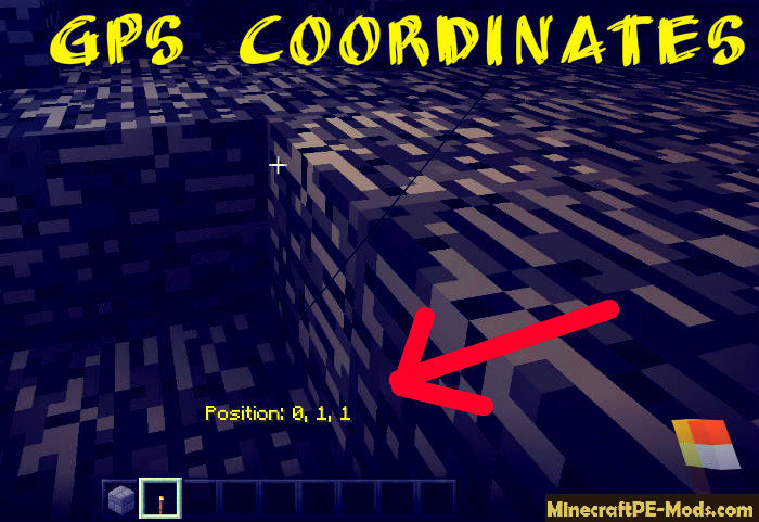 GPS Coordinates Minecraft PE Mod 1.19, 1.18 Download