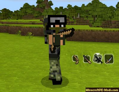 Modern Army Weapons Minecraft PE Mod 1.2.2, 1.2.1, 1.2.0