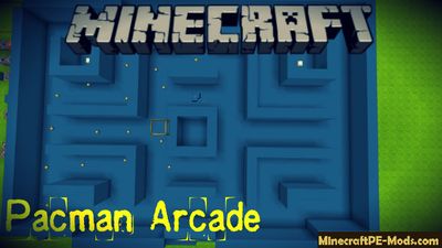 Pacman Arcade Minecraft PE Bedrock Map