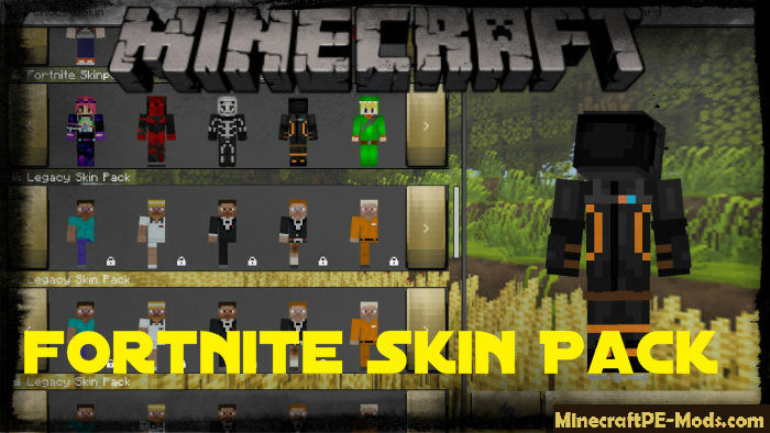 fortnite skin pack for minecraft pe bedrock - skins de minecraft pe fortnite