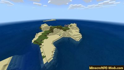 Sea Ruins on the Island Minecraft PE Seed