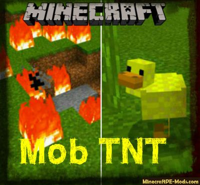 Mob TNT Minecraft PE Bedrock Mod 1.5.0, 1.2.16, 1.2.13