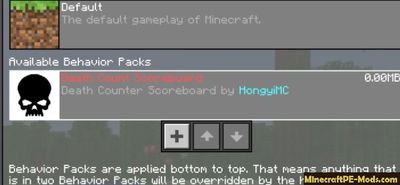 Death Counter Scoreboard Minecraft PE Addon mcpack