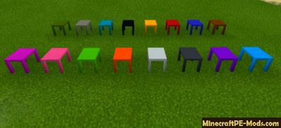 More Decoration Tables Minecraft PE Mod/Addon 1.12.0.3, 1.12.0