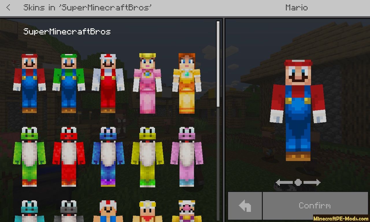 Super Minecraft Bros is a skin pack that includes skins of most of the char...