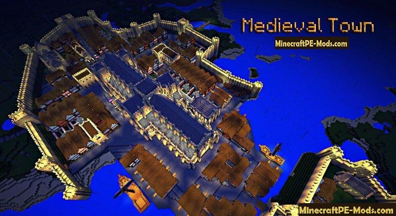 Medieval Town Map For Minecraft PE 1.8.0.10, 1.7.0.13, 1.6 