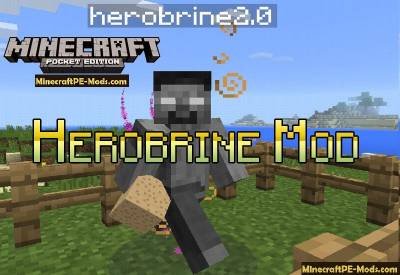 Herobrine Mod For Minecraft PE 1.2.9, 1.2.8, 1.2.7, 1.2.6