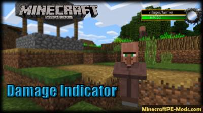 Damage Indicator Mod For Minecraft PE 1.2.9, 1.2.8, 1.2.7, 1.2.6