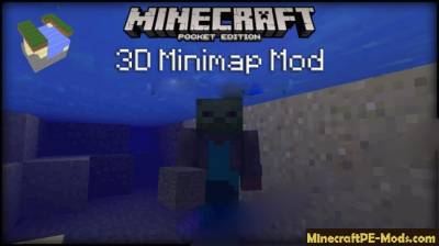 Rei's 3D Minimap Minecraft PE Mod 1.0.6, 1.0.4.11, 1.0.4, 1.0.0